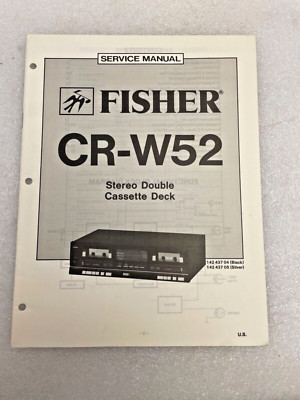 Vintage Original Fisher CR-W52 Stereo Double Cassette Deck Service Manual Repair-image