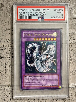 Yu-Gi-Oh! Cyber Twin Dragon 1st Ed. CRV-EN035 Ultimate Rare PSA 9 Card-image