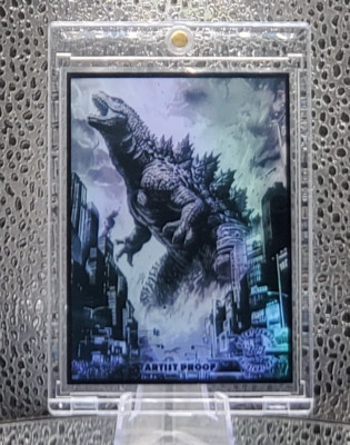 Godzilla Sketch Original Art 1/1 Artist Proof Holo card w/Signature #002-image