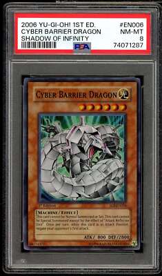 Cyber Barrier Dragon Shadow Of Infinity 2006 Yu-Gi-Oh 1st Edition #eno06 PSA 8-image