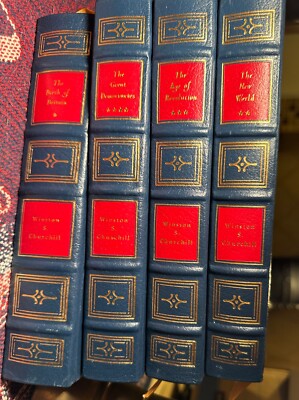 Easton Press,  Winston Churchill Leatherbound, Illus. 1992 Collectors Ed. 4 Vol.-image