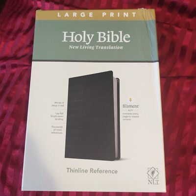 NLT Large Print Thinline Reference Bible, Filament Enabled Edition black-image