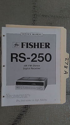 Fisher rs-250 service manual original repair book stereo receiver tuner radio-image