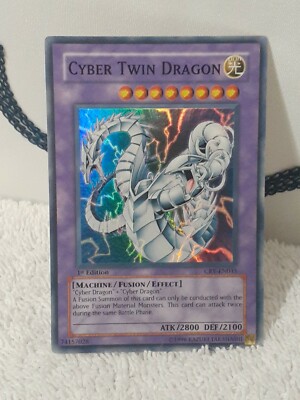 Yu-Gi-Oh Cyber Twin Dragon Super Rare 1st Ed CRV-EN035 English Played/ 1996-image