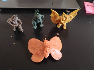 GODZILLA MEGALON MOTHRA KING GHIDORAH Mini Figures Game Pieces Funko-image