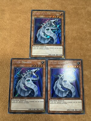 🔥 3x Yugioh CYBER DRAGON SECRET RARE SGX1-ENG01 SPEED DUEL 1ST ED NM PLAYSET-image
