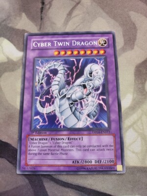 Yugioh - Cyber Twin Dragon DP04-EN011 LP 1st ed Rare-image