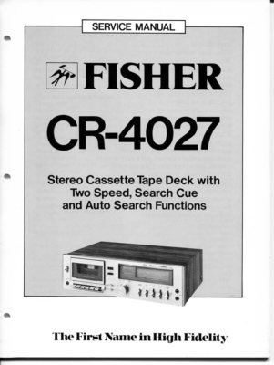 VINTAGE FISHER SERVICE MANUAL STEREO CASSETTE TAPE DECK MODEL CR-4027-image