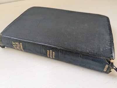 Bible KJV- 1945 Scofield Reference - Navy Blue Natural Morocco Leather -image