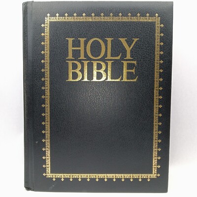 Holman Holy Bible Leather KJV Old and New Testament Black/Red Letter Gold Guild-image