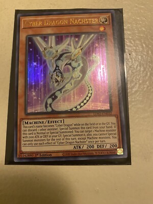 YuGiOh Cyber Dragon Nachster Ultra Rare (Gold) 1st Edition LDS2-EN032 NM Mint 🔥-image