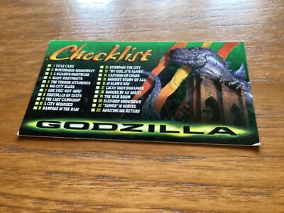 Checklist No 72 Godzilla 1998 Inkworks Supervue Trading Card in. VGC-image