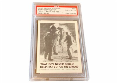 Spook Stories Leaf Card 1963 vtg PSA 8 Horror Universal Monsters #19 Noose Hang-image
