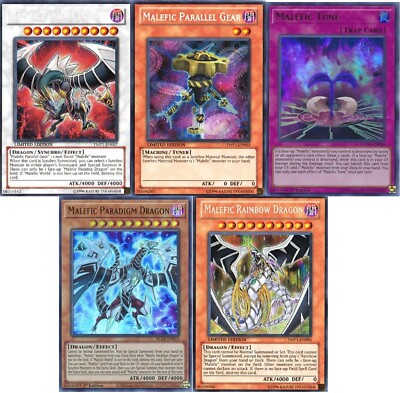 Yugioh Malefic Custom Deck # 2  Rainbow - Paradox Dragon - Cyber End-image
