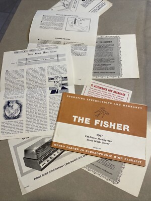 Original The Fisher Owners Operator Manual 105 FM Stereo Phonograph Warranty-image