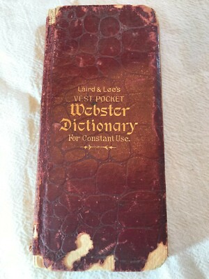 Laird & Lee's Vest Pocket Webster Dictionary For Constant Use 1896 Acceptable-image