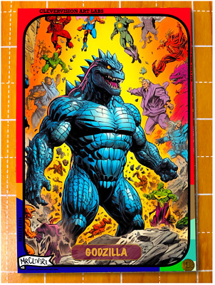 Mr. Clever Art Series 1 Ltd Artist Ed ACEO Collectible Card street art godzilla-image