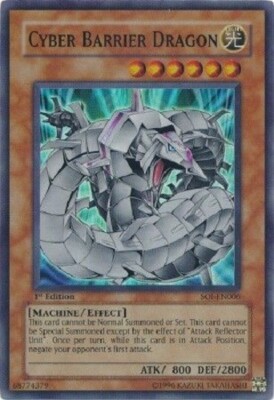 Yugioh - Cyber Barrier Dragon - 1st Edition - Super Rare - Free Holographic Card-image