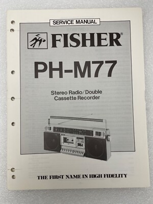 Vtg Original Fisher PH-M77 Stereo Radio Double Cassette Recorder Service Manual-image