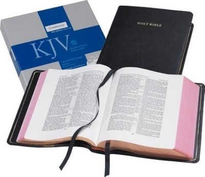 KJV Concord Wide Margin Reference Bible, Black Edge-lined Goatskin Leather-image