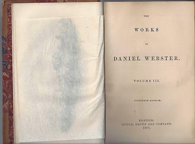 The works of daniel webster volume III 15th edition little brown 1869 leather-image
