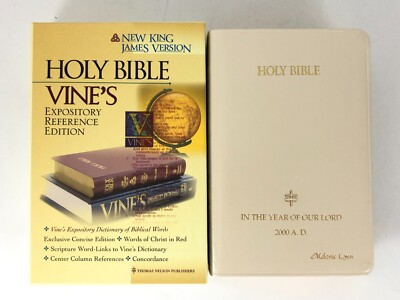 Nelson NKJV Vine's Expository Reference Bible 3005WV Bonded Leather w/Box VG+-image