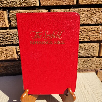 1945 HOLY BIBLE Concordance Scofield Reference Edition Oxford Red Bond Leather -image