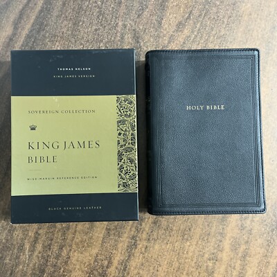 KJV Wide Margin Reference Bible - $119.99 Retail - Black Genuine Leather - 9 pt-image