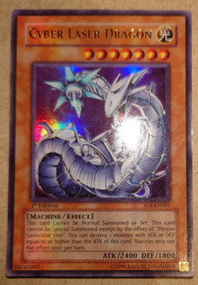 YUGIOH Ultra Rare Cyber Laser Dragon SOI-EN007 1st Edition-image