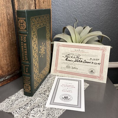Easton Press No Retreat No Surrender Tom DeLay SIGNED FIRST EDITION Green Gold-image