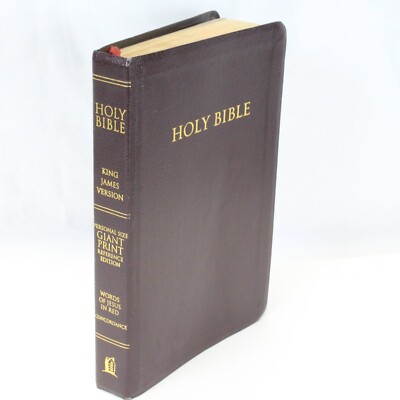 King James Compact Giant Print  Reference Bible Burgundy Bonded Leather 1544BG-image