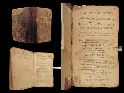 1795 FAMED Noah Webster American READER Speller Dictionary Grammar Americana-image