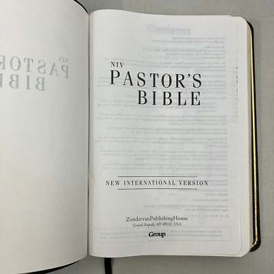 Leather Bound New International Version Pastor's Bible 2000 Zondervan Group GOOD-image
