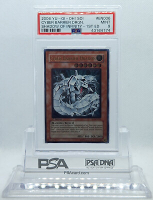 YUGIOH 1ST ED SOI-EN006 CYBER BARRIER DRAGON ULTIMATE RARE PSA 9 MINT #43164174-image