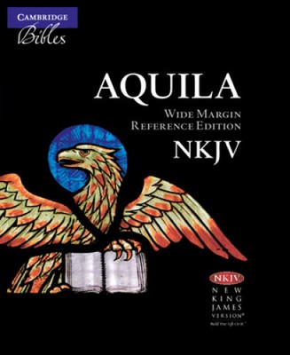 NKJV Wide Margin Reference Bible, Black Calfsplit Leather, Red Letter Text-image