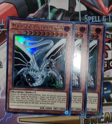 Yugioh 3x Malefic Cyber End Dragon 1st Edition Ultra Rare GFP2-EN101 -image
