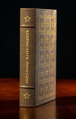 Jimmy Carter Autograph Keeping Faith Easton Press Leather Book President. VGC-image