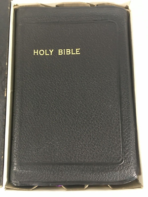 Vintage World Holy Bible KJV Black Leather Handy Reference Boxed-image