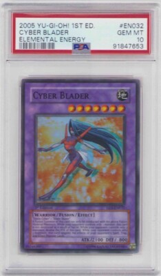 CYBER BLADER YUGIOH 1ST EDITION HOLOFOIL EE-EN032 GRADED GEM MINT 10  2005-image