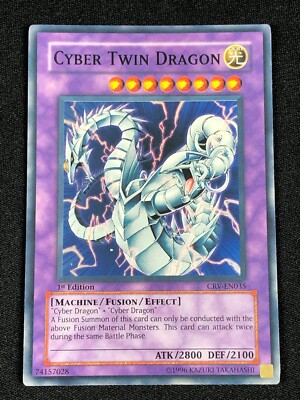 YUGIOH CYBER TWIN DRAGON CRV-EN035 1ST SUPER (MP)-image