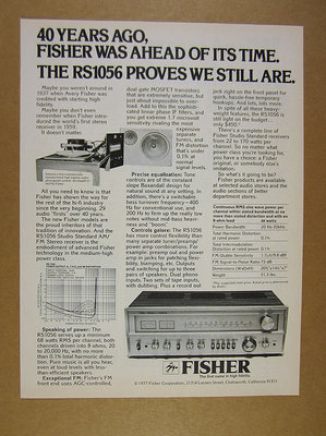 1977 Fisher RS1056 RS-1056 Stereo Receiver photo vintage print Ad-image