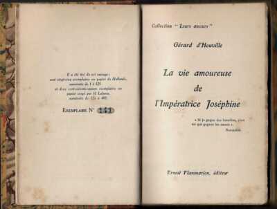 La vie amoureuse de l'Impe?ratrice Jose?phine Houvilee 1925 Rare-image