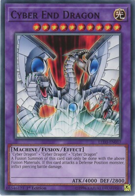 Yugioh Cyber End Dragon LED3-EN017 Common NM x3 Play Set-image