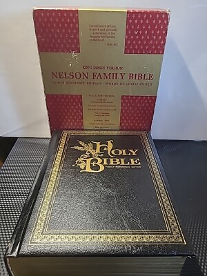 Nelson King James Version Family Reference Holy Bible Aeesome Condition-image