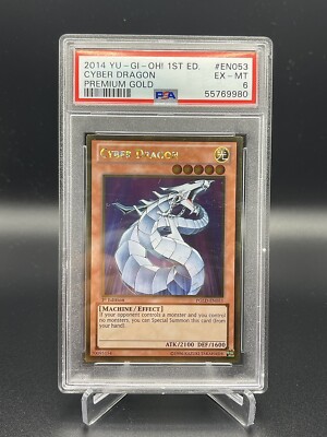 Psa 6 Cyber Dragon PGLD-EN053 Gold Rare-image