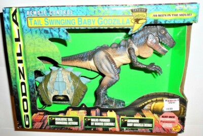 Godzilla 1998 toybiz TAIL SWINGING BABY GODZILLA Toy biz vinage movie moc mib-image