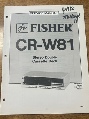 FISHER CR-W81 STEREO DOUBLE CASSETTE DECK ORIGINAL SERVICE REPAIR MANUAL -image