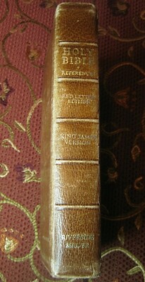 HOLY BIBLE - KJV, Nelson Riverside 86RL, Vintage Brown Leather, Center Reference-image