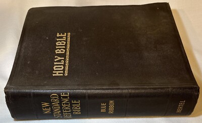 1951 New Standard Reference Bible Blue Ribbon Red Letter Edition Hertel SMOKERS-image