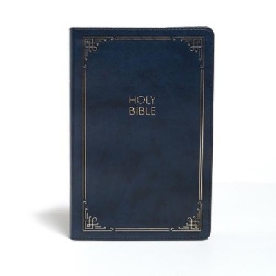 KJV Large Print Personal Size Reference Bible, Navy (Leather Bound) (UK IMPORT)-image
